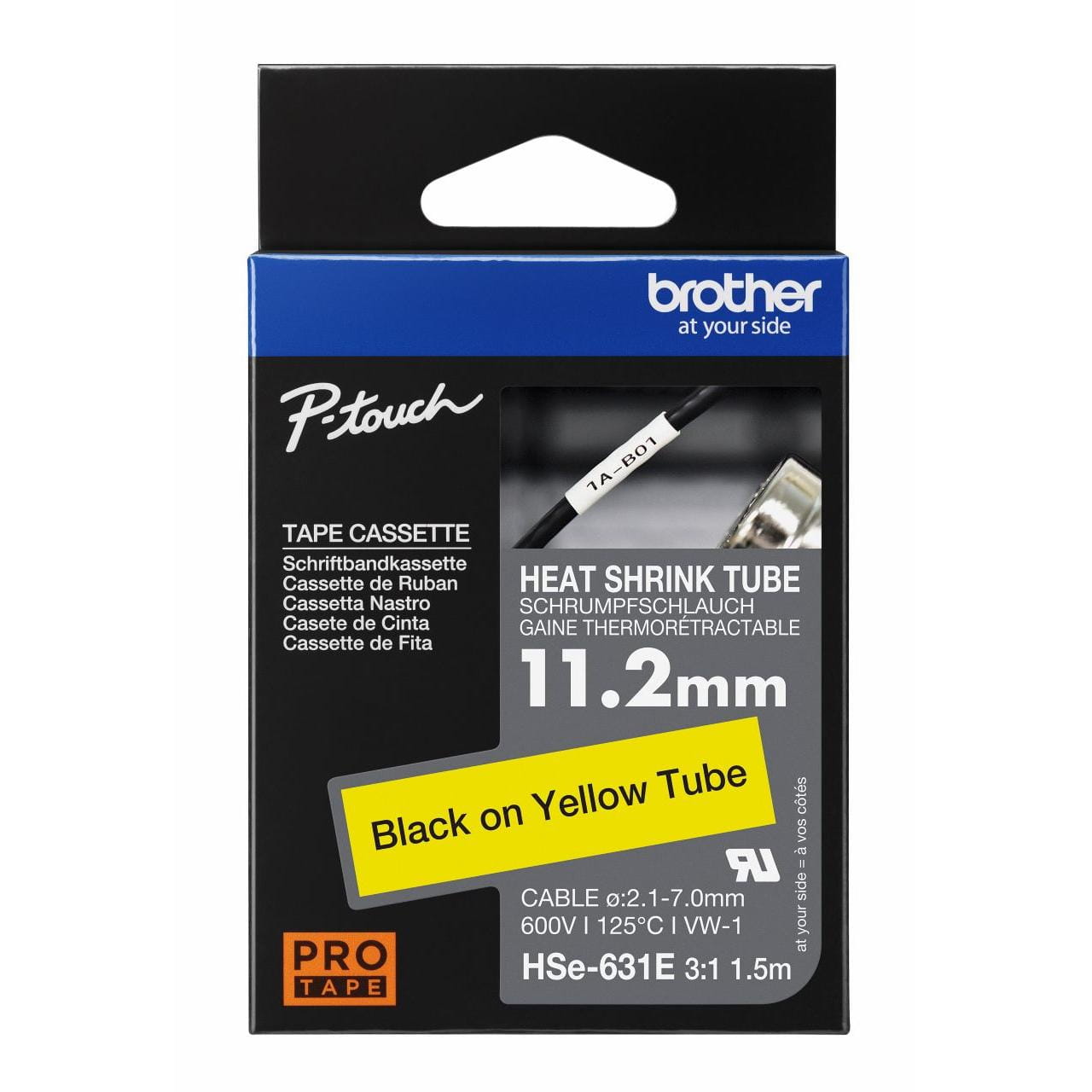 Brother HSe-631E Genuine Label Printer (Label Maker) Tape 1