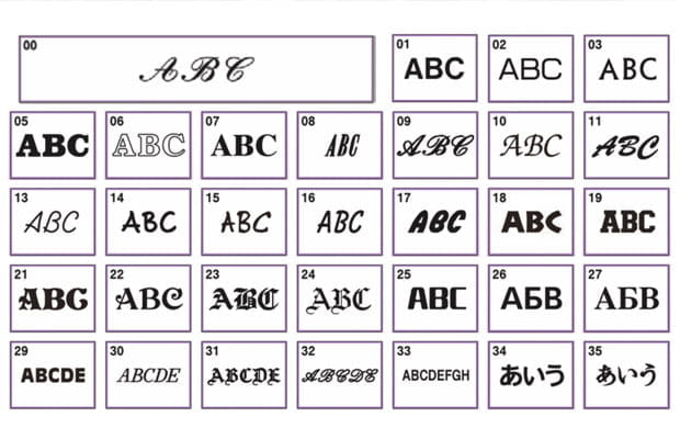 PR-Series Embroidery-machine-features-fonts